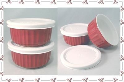 CORNINGWARE FRENCH WHITE RED 20oz POP INS MUG  