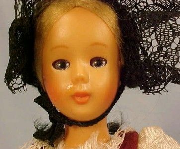 Pretty Vintage GERMAN GERMANY PLASTIC COSTUME DOLL  