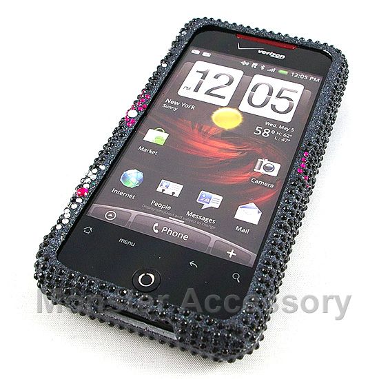 Pink Butterfly Bling Hard Case For HTC Droid Incredible  