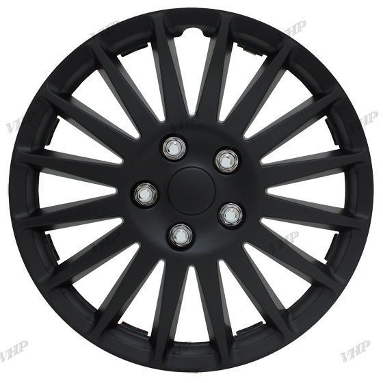 Set of 4 New 16 Black Hubcaps Center Hub Caps Wheel Rim Covers Free 