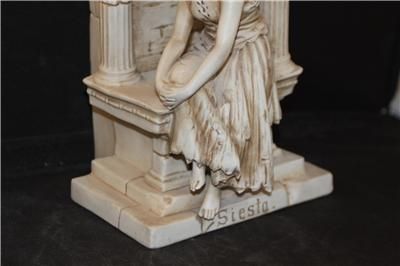 Vintage ITalian SIESTA BISQUE PORCELAIN STATUE FIGURE ROMAN COLUMN 