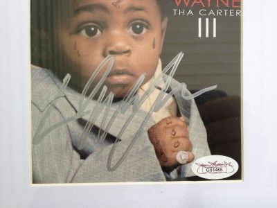 LIL WAYNE WEEZY AUTOGRAPHED FRAMED AND MATTED THE CARTER III CD JSA 