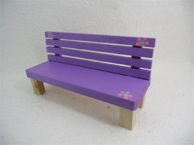 Miniature Furniture Dollhouse Woods Bench Chair blythe  
