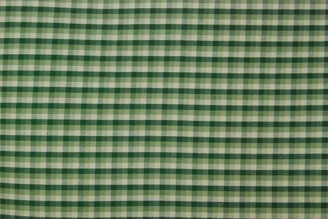 Green Cream Woven Plaid Drapery Upholstery Fabric  