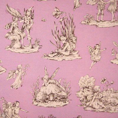 Michael Miller Quilt Fabric Flower Fairies Toile Lilac  