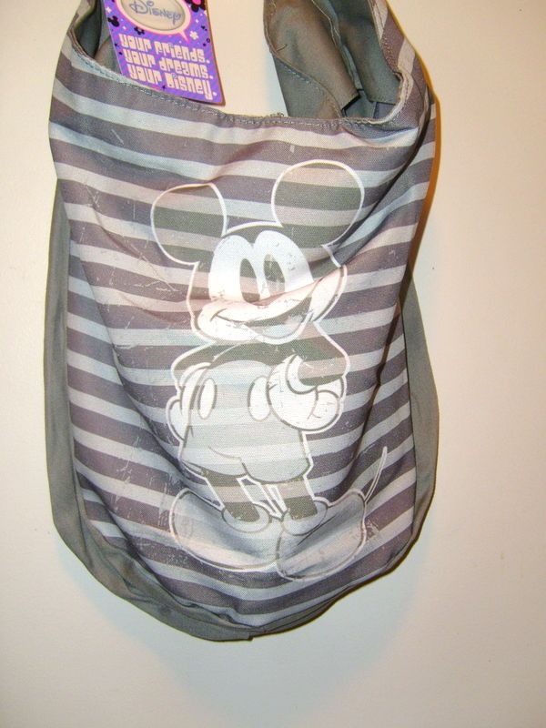 DISNEY MICKEY MOUSE GRAY TOTE, MESSENGER BAG NWT  