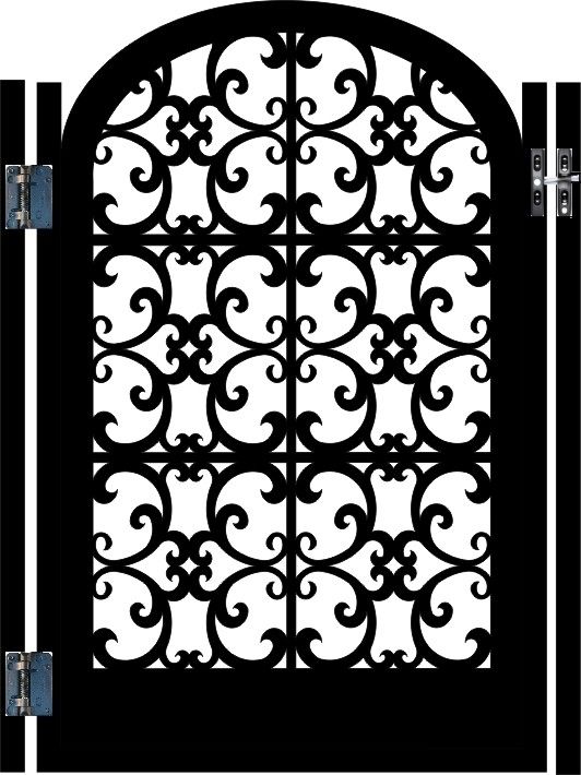 CUSTOM ITALIAN ESTATE GARDEN IRON METAL ART ENTRY GATE  