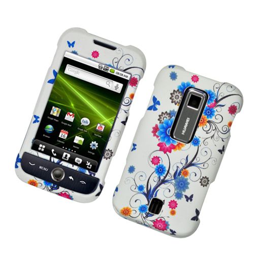 HUAWEI M860 ASCEND HARD CASE METRO PCS WHITE FLOWER  