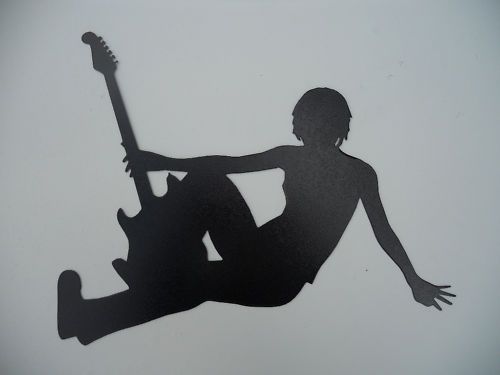 Metal Art Music Guitar Male Sitting Wall Decoration  