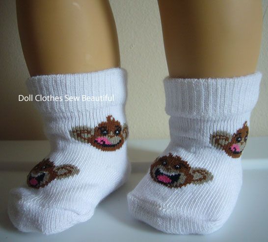 DOLL CLOTHES fit American Girl Cute Monkey Footie Socks  