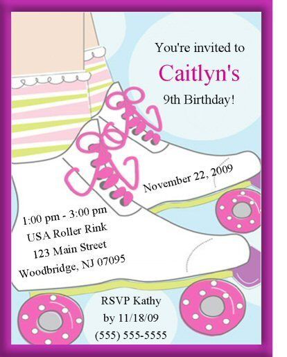 Roller Skating Invitations/Birthday Party Supplies  