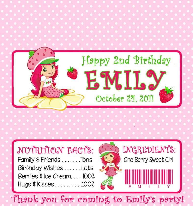 STRAWBERRY SHORTCAKE CANDY WRAPPERS / PARTY FAVORS  