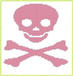 Smiling Skull Plastic Canvas E Pattern  