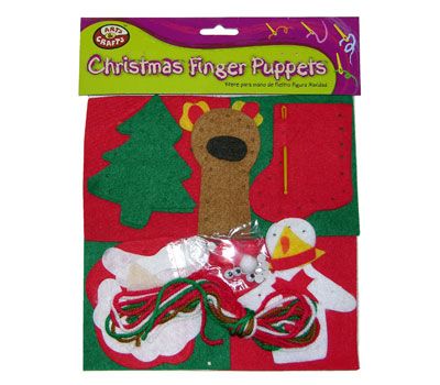 Felt Ornament Christmas Finger Puppets Craft Kit Set for Kids Winter 