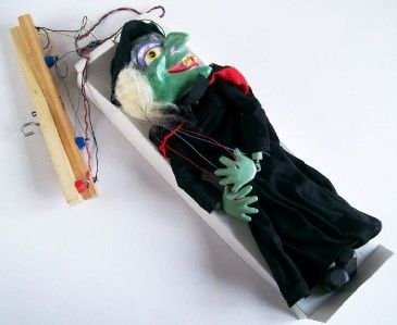 PELHAM PUPPETS SL10 WICKED WITCH, 1970s, RARE, in original box with 