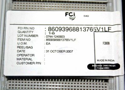 16 FCI DIN Reverse Receptacle Connectors Angle Style R  