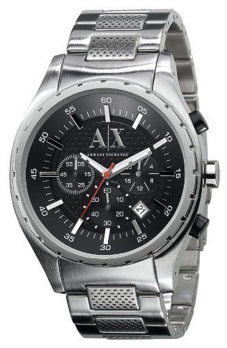 ARMANI EXCHANGE SILVER TONE S/STEEL CHRONOGRAPH WATCH AX1057 NEW 