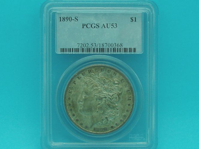 PCGS Certified 1890 S Morgan Silver Dollar $1 Coin AU53  