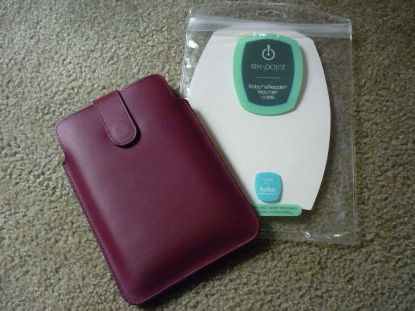 READER KOBO & SONY EX POINT LEATHER CASE IN WINE BERRY NEW IN PKG 