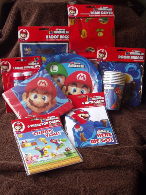 Super Mario Bros.Wii Birthday Party ALL Items Listed  