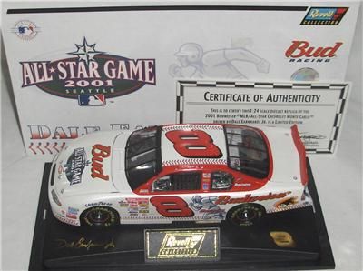 2001 DALE EARNHARDT JR. MLB ALL STAR BUDWEISER CAR THAT IS THE REPLICA 