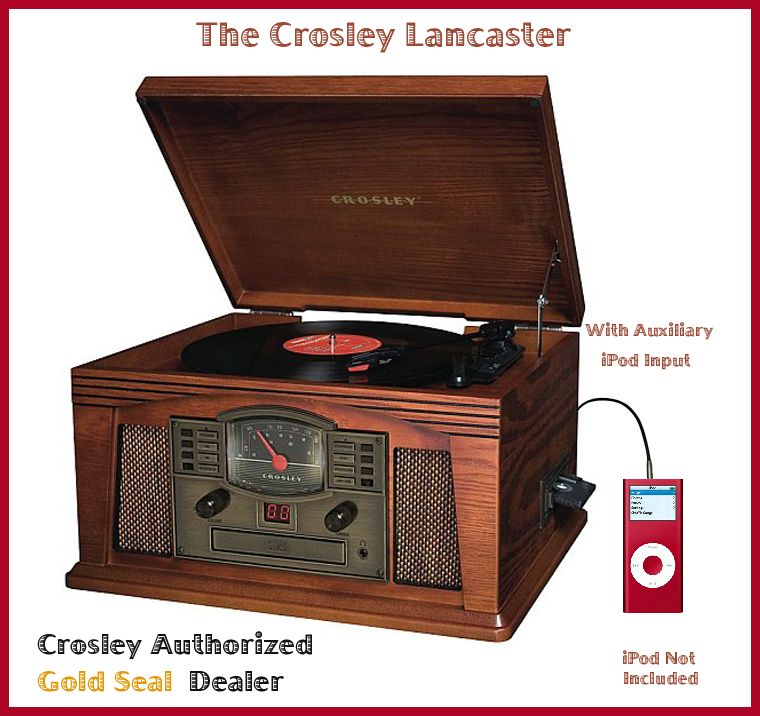 Crosley Lancaster CR42 Turntable w/ Free Extra Needle +  