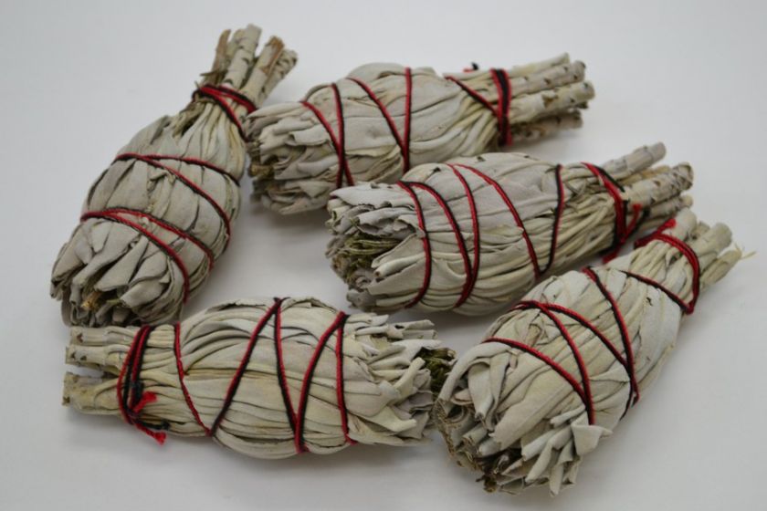 CALIFORNIA MINI WHITE SAGE BUNDLE SMUDGE WITH LAVENDER 3 4 3 PCS #T 