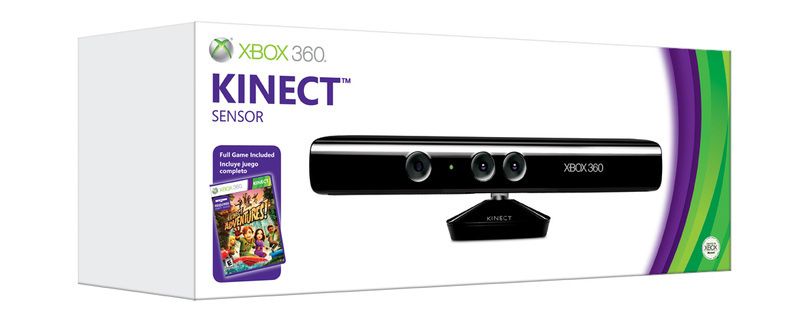 OFFICIAL MICROSOFT XBOX 360 KINECT SENSOR + Adventures Game Bundle LN 